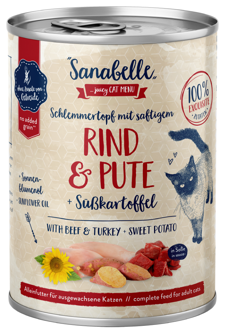 Sanabelle Katzen Nassfutter mit Rind & Pute